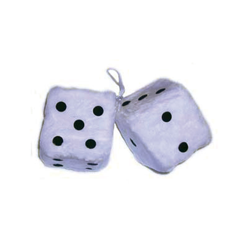 www.onlycorvette.de - FUZZY DICE 6CM WEIß